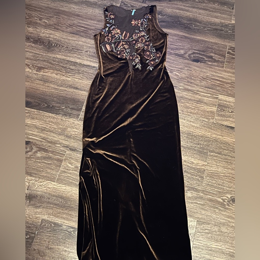 Size 4 formal long brown dress